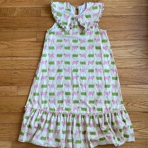 Lisa Says Gah Cotton Wide Ruffle Collar Counting Sheep Dress